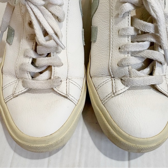 Veja Campo Leather Sneakers White Leather Size 6 Natural Suede Low Top Trainers - Picture 4 of 11